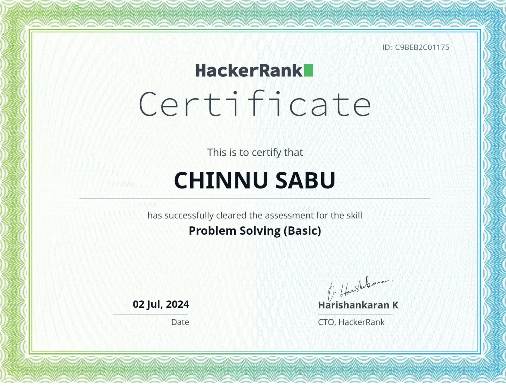 Problem solving and logical thinking certification