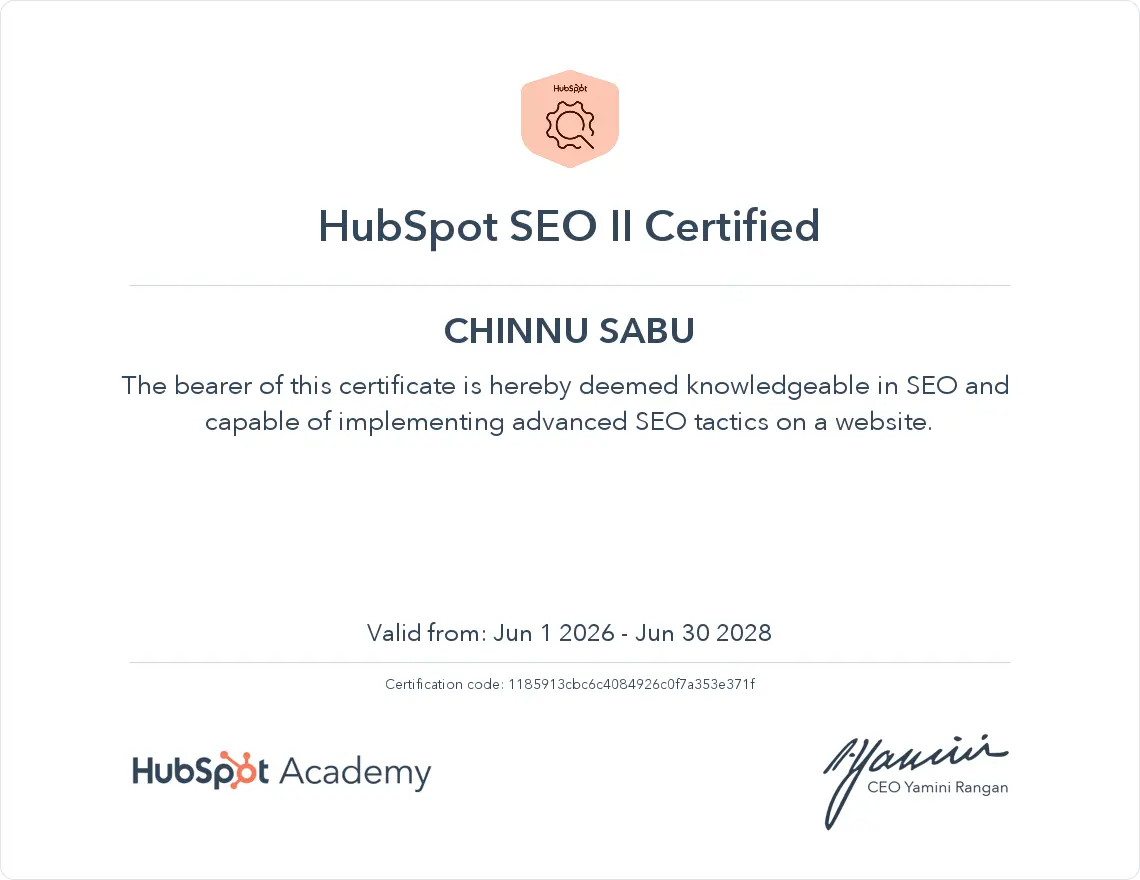 HubSpot SEO Certification