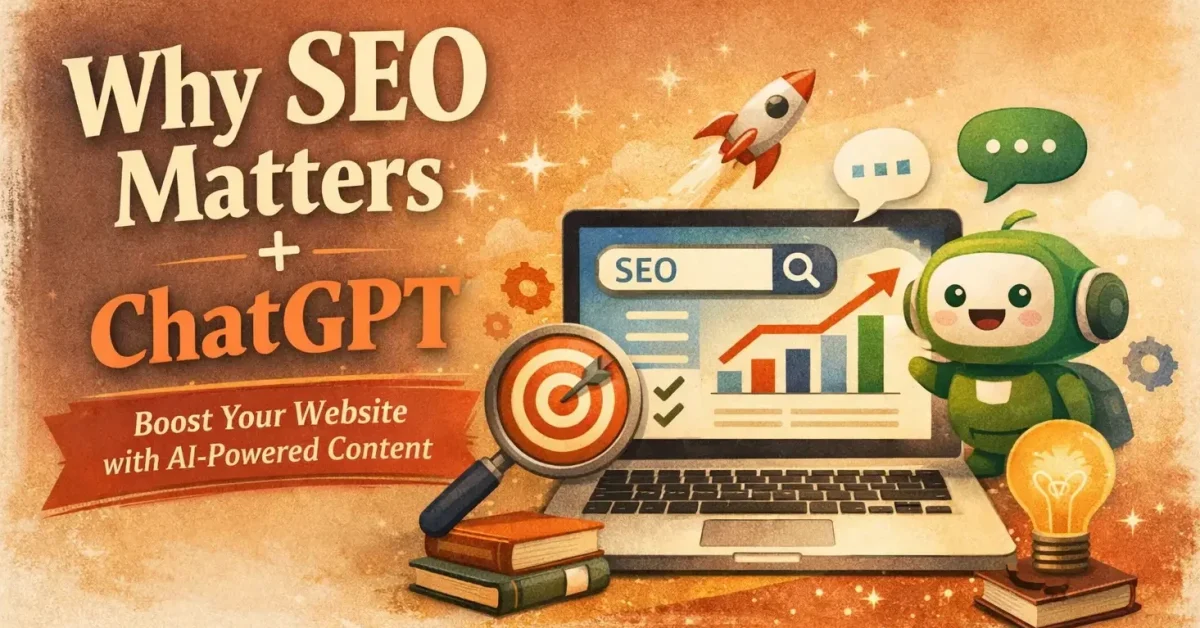 SEO and ChatGPT helping website growth with analytics dashboard